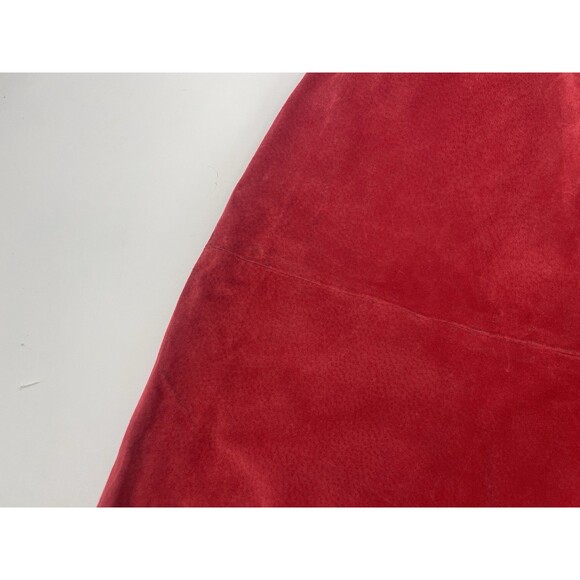 Vintage 90s Boho Western Cowgirl Rodeo Indie Sleaze Red Suede Fall Winter Skirt - Picture 15 of 15